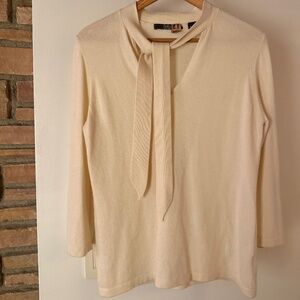 Sexy Vintage Tie V-neck 100% Cashmere Sweater